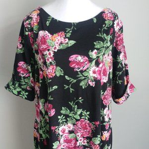 Women's Plus Size Floral Garden Party Dress Casual Knit Athleisure T-shirt dress